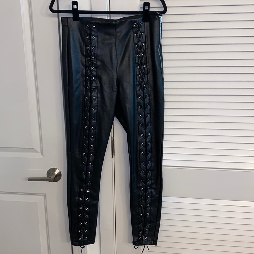 topshop faux lace up legging/pants